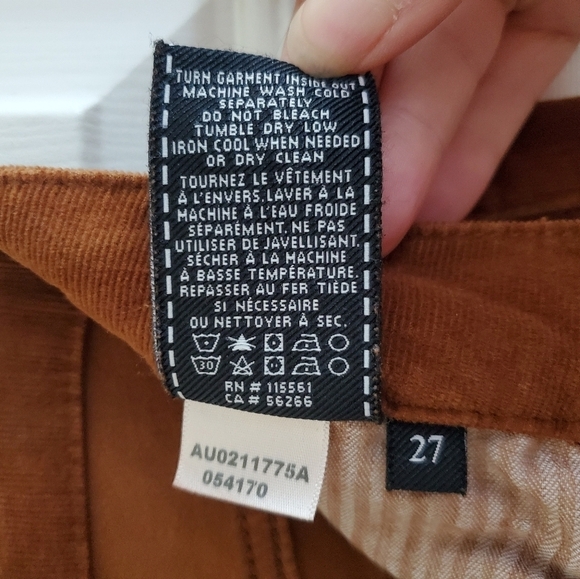 7 For All Mankind Slim Fit Corduroy Pants size 27 (6) in Camel - Picture 6 of 7